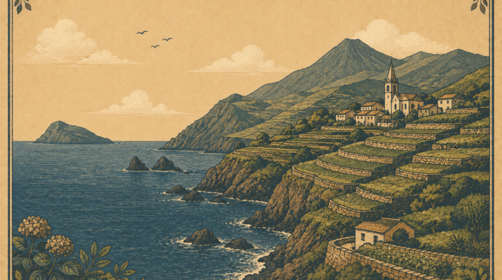 Illustration of visiting the Azores or Madeira on a heritage trip