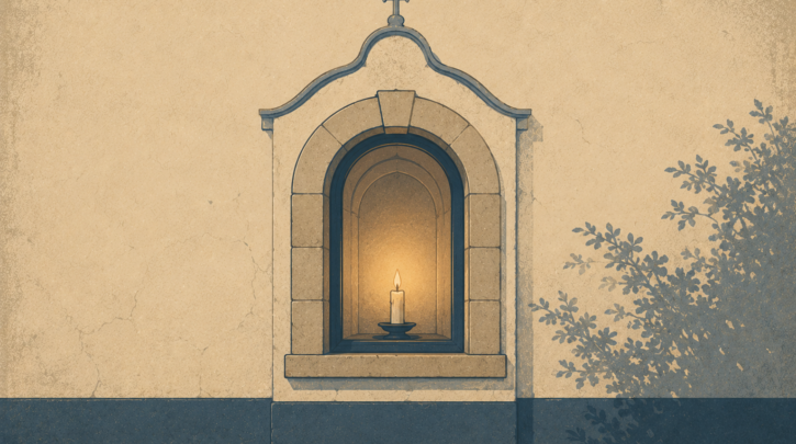 Illustration representing the devotional origin of Portuguese religious surnames