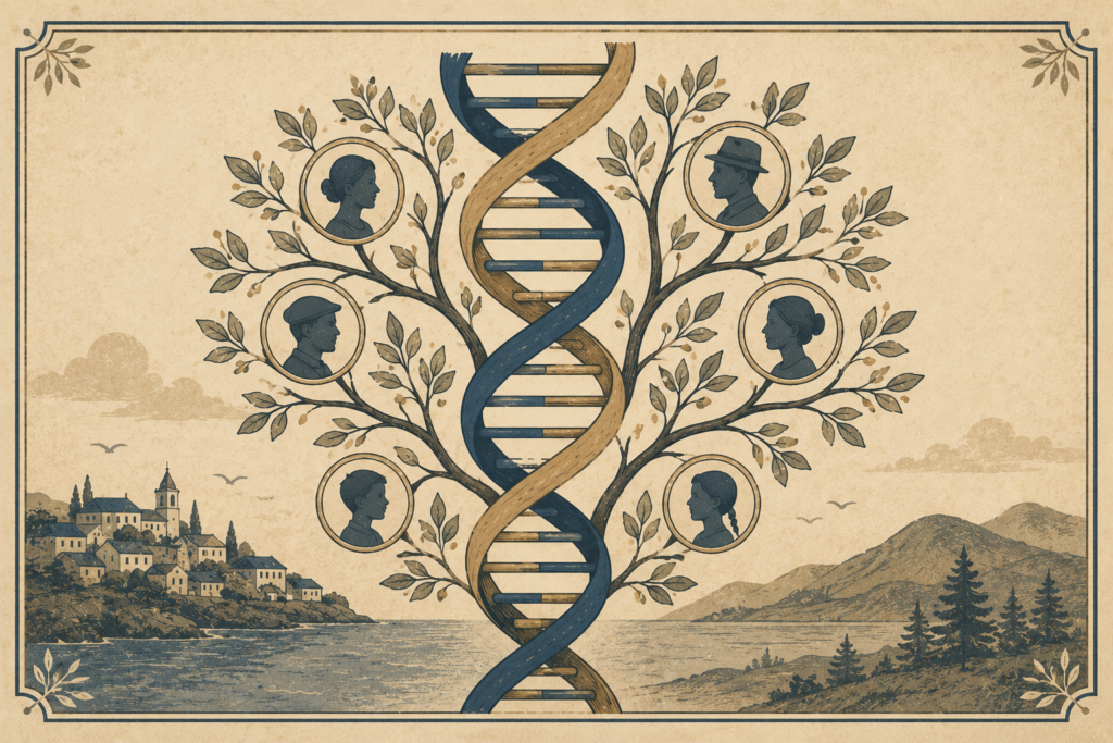 Illustration of DNA testing for Portuguese ancestry research